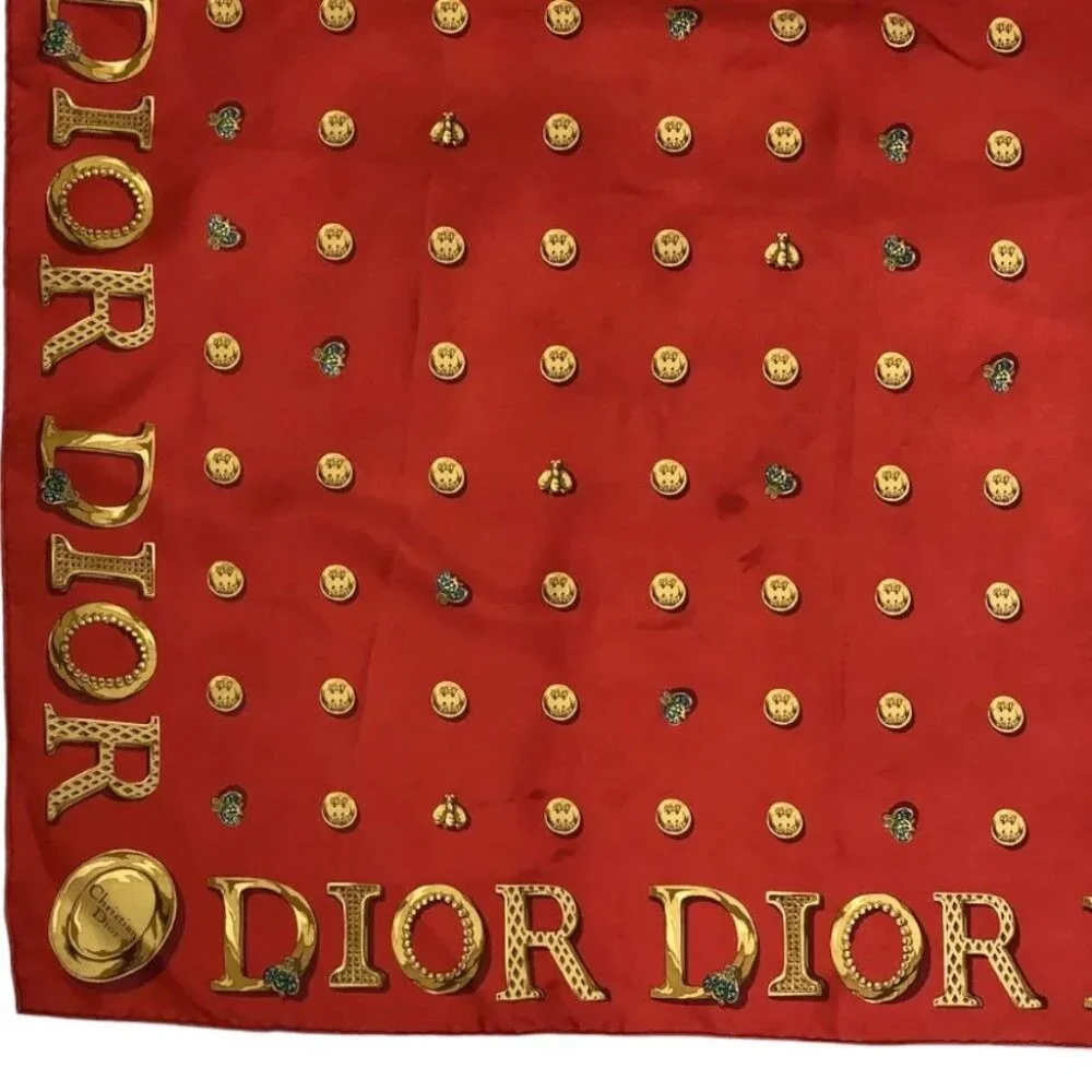 183331BG (S4) Christian Dior Scarf Jewelry Pattern Multicolor Silk - Picture 6 of 9